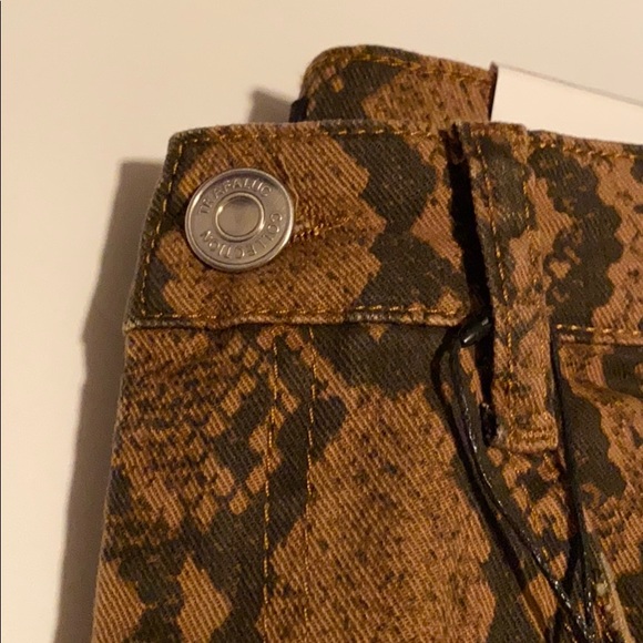 Zara Brown Snakeskin Print Jean - Picture 4 of 11